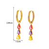 1 Pair Vintage Style Round Water Droplets Plating Inlay Stainless Steel Zircon 18k Gold Plated Drop Earrings