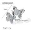 Elegant Retro Butterfly Stainless Steel Plating 18k Gold Plated Open Rings