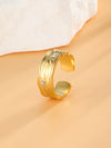 Retro Roman Style Solid Color Stainless Steel Plating 18k Gold Plated Open Rings