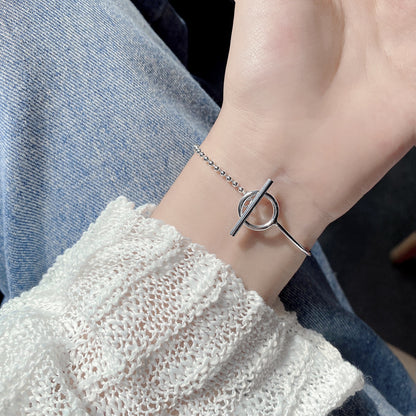 Korean Style Geometric Sterling Silver Bracelets