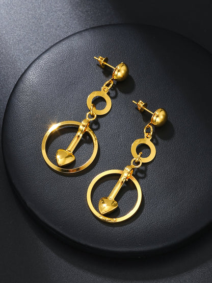 1 Piece Vintage Style Water Droplets Plating Stainless Steel Copper 18k Gold Plated Drop Earrings