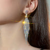 1 Pair Glam Solid Color Plating Inlay Rhinestone Rhinestones Silver Plated Drop Earrings