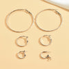 Wholesale Jewelry Retro Streetwear Solid Color Ferroalloy Hoop Earrings