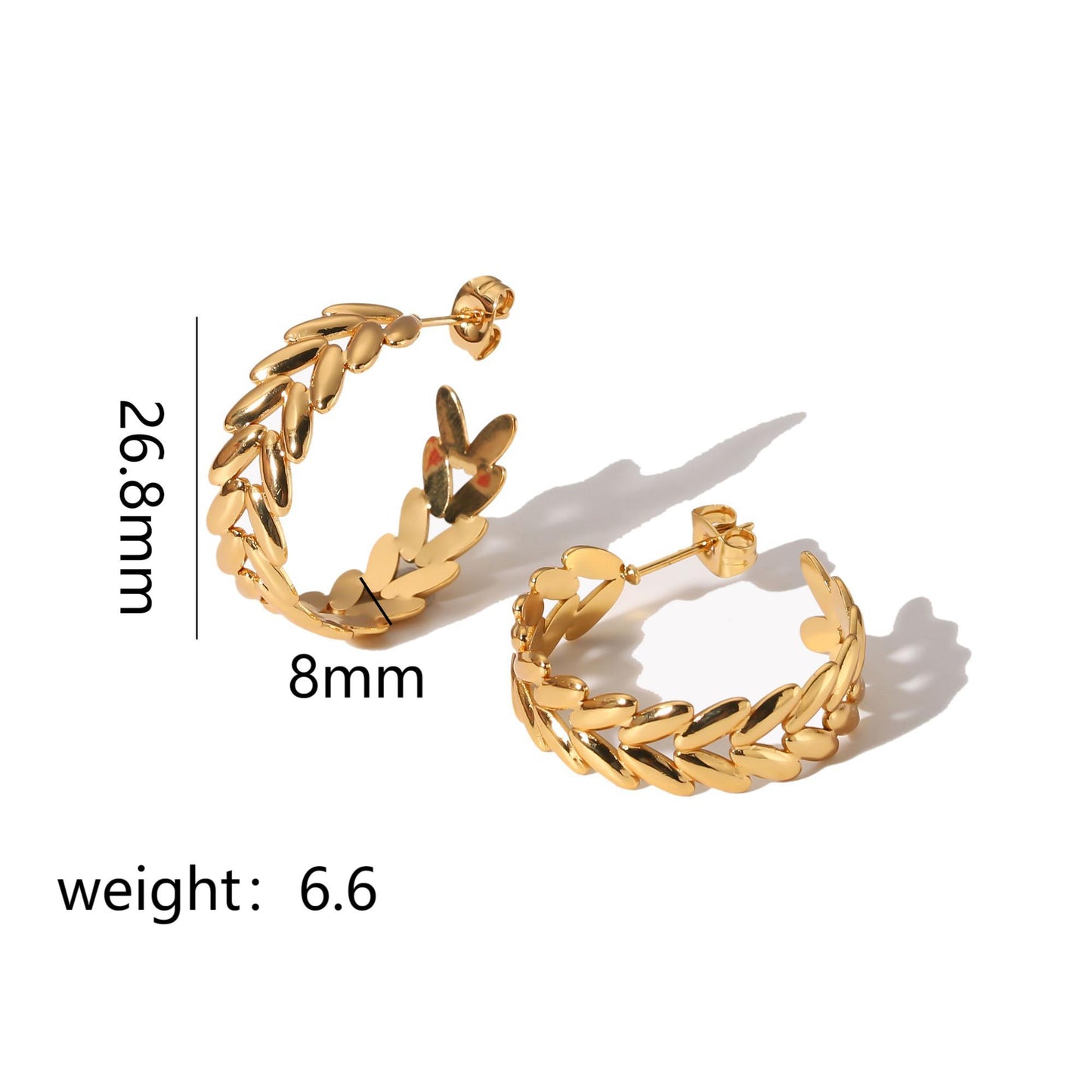 1 Pair Retro Circle Heart Shape Flower Plating Stainless Steel 18k Gold Plated Earrings