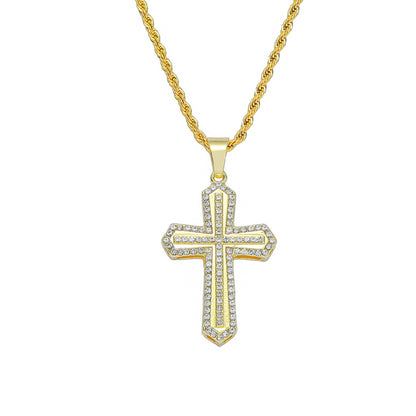 Hip-hop Cross Zircon Alloy Wholesale Pendant Necklace