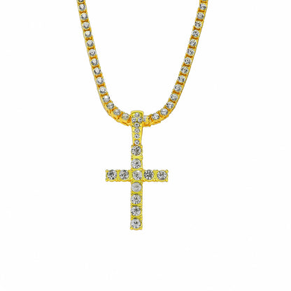 Hip-hop Cross Zircon Alloy Wholesale Pendant Necklace