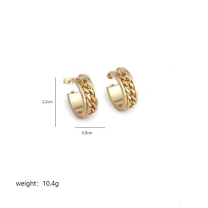 1 Pair Modern Style Classic Style C Shape Plating Copper 18k Gold Plated White Gold Plated Ear Studs