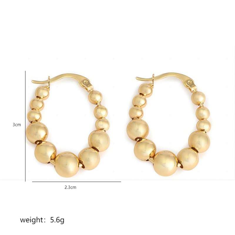 1 Pair Classic Style Round Oval Plating Copper 18k Gold Plated White Gold Plated Earrings