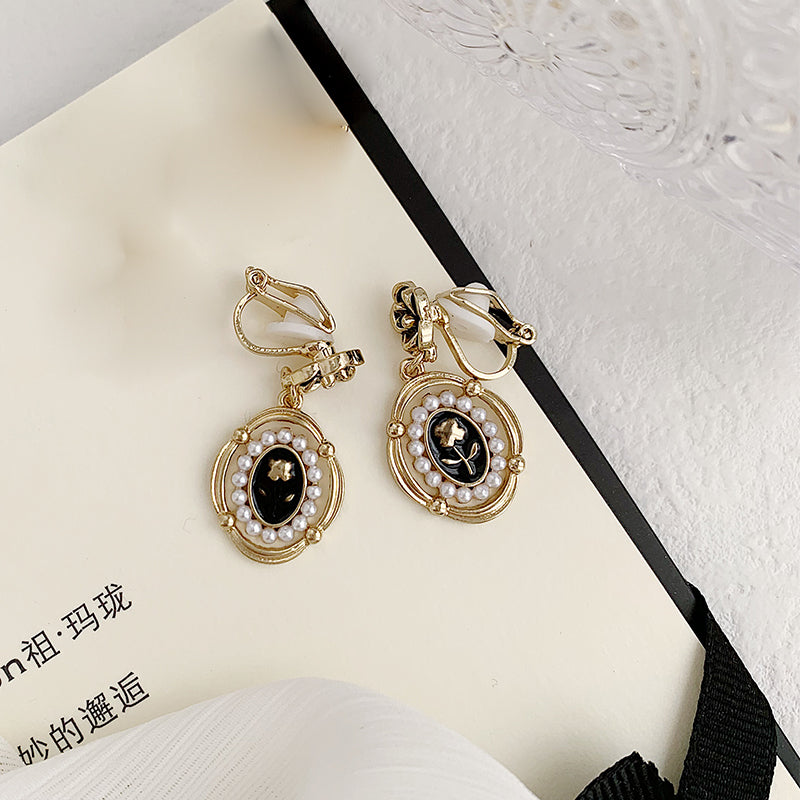 1 Pair Simple Style Classic Style Color Block Plating Inlay Alloy Artificial Pearls Gold Plated Drop Earrings