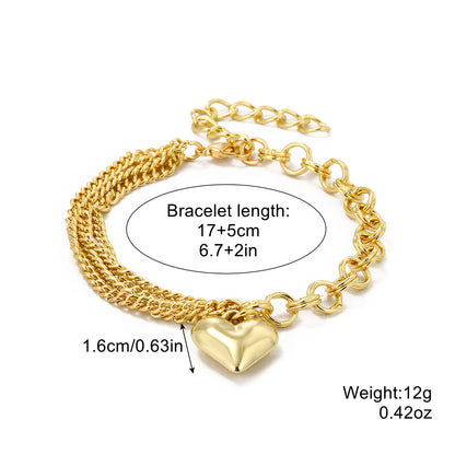 Fashion Geometric Heart Shape Imitation Pearl Alloy Plating Women's Bracelets