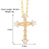 Simple Style Streetwear Cross Copper Plating Inlay Zircon 18k Gold Plated Pendant Necklace