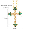 Simple Style Streetwear Cross Copper Plating Inlay Zircon 18k Gold Plated Pendant Necklace