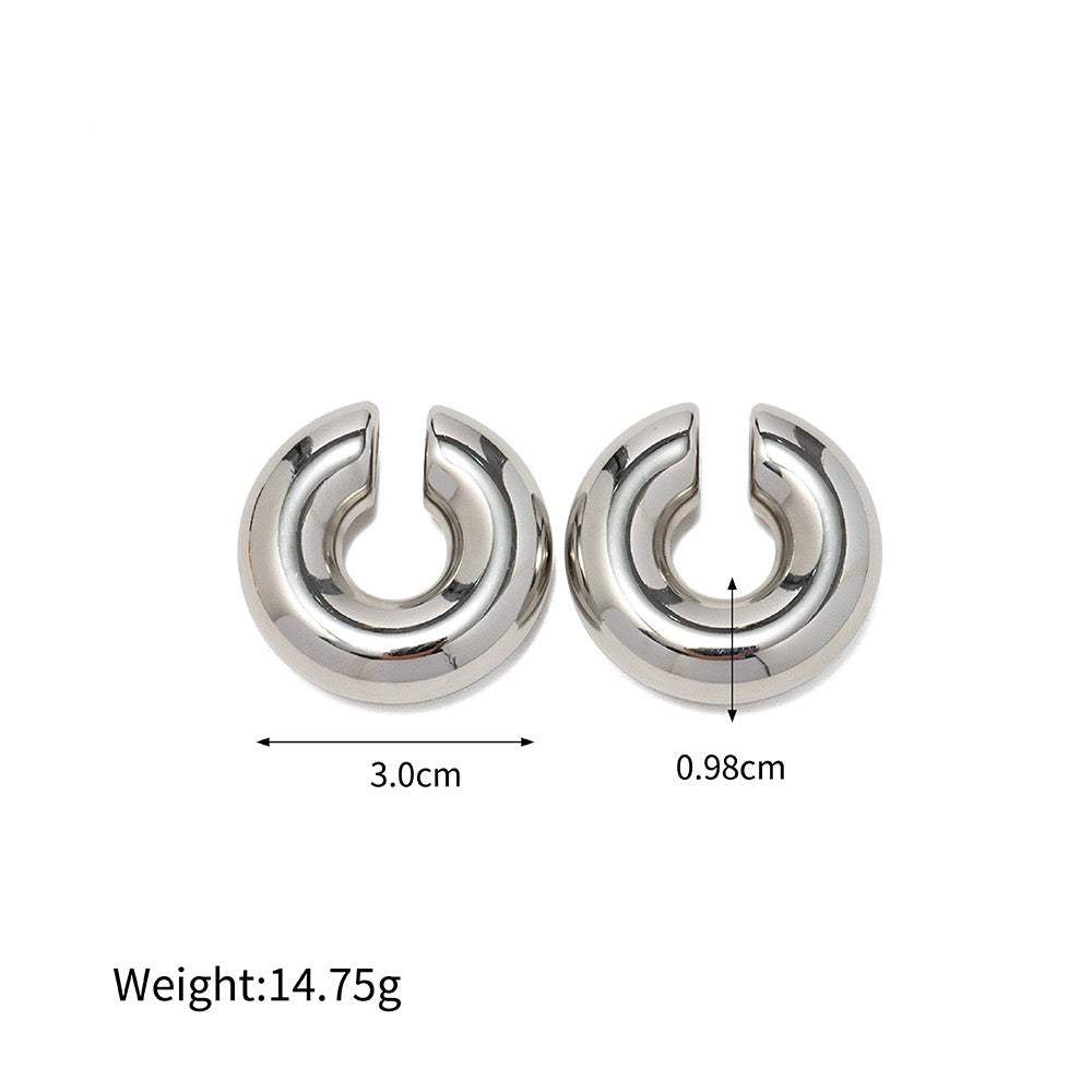 1 Pair Simple Style C Shape Plating Stainless Steel 14k Gold Plated Ear Cuffs