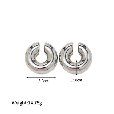 1 Pair Simple Style C Shape Plating Stainless Steel 14k Gold Plated Ear Cuffs