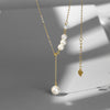 Simple Style Round Sterling Silver Plating Inlay Artificial Pearls Zircon Silver Plated Pendant Necklace