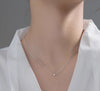 Simple Style Solid Color Sterling Silver Inlay Zircon Necklace