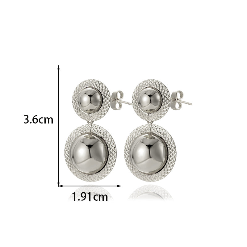 1 Pair Simple Style Classic Style Round Copper Drop Earrings