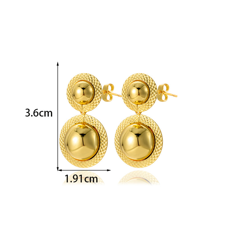 1 Pair Simple Style Classic Style Round Copper Drop Earrings