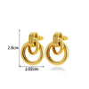 1 Pair French Style Simple Style Classic Style Semicircle Double Ring Copper Ear Studs