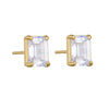 1 Pair Ig Style Modern Style Geometric Square Plating Inlay Sterling Silver Zircon 14k Gold Plated Rhodium Plated Ear Studs