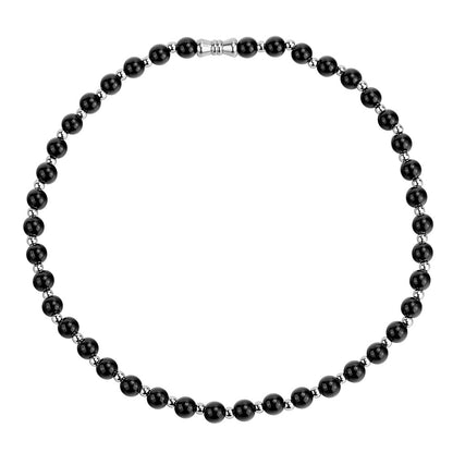 Hip-hop Round Stainless Steel Beaded Necklace