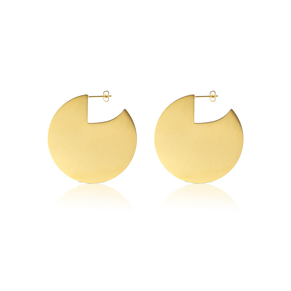 1 Pair Simple Style Classic Style Solid Color Plating Titanium Steel Gold Plated Ear Studs