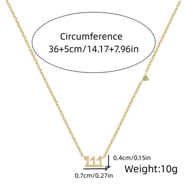 Casual Simple Style Number Stainless Steel Plating Inlay Zircon Gold Plated Pendant Necklace