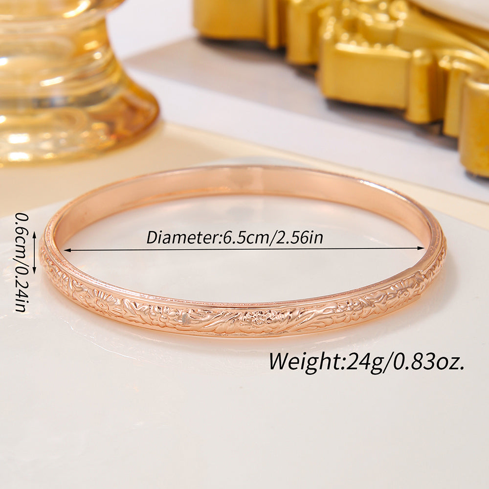 Simple Style Solid Color Copper Plating 18k Gold Plated Bangle