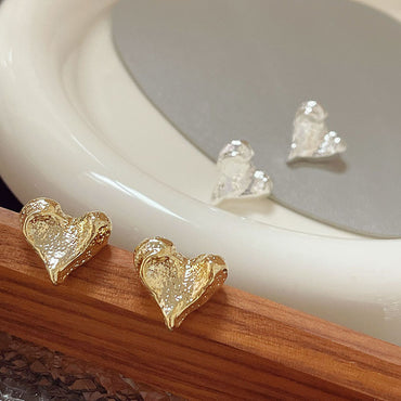 1 Pair Vintage Style Heart Shape Plating Alloy Gold Plated Ear Studs