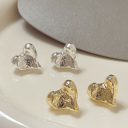 1 Pair Vintage Style Heart Shape Plating Alloy Gold Plated Ear Studs