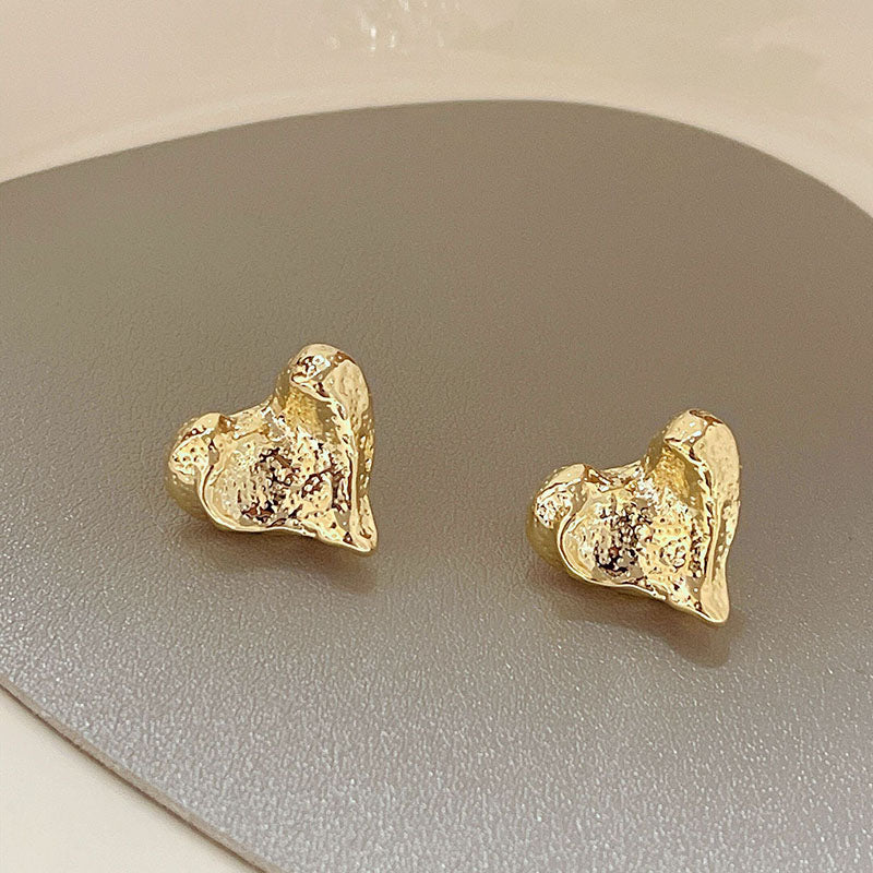 1 Pair Vintage Style Heart Shape Plating Alloy Gold Plated Ear Studs