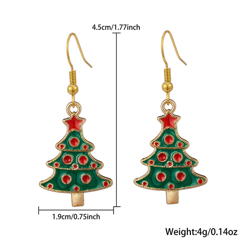 1 Pair Simple Style Santa Claus Enamel Plating Stainless Steel Alloy 18k Gold Plated Drop Earrings