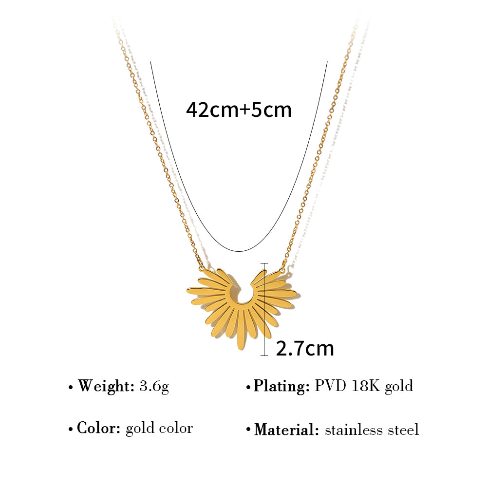 Ig Style Modern Style Geometric Stainless Steel Titanium Steel Plating 18k Gold Plated Pendant Necklace