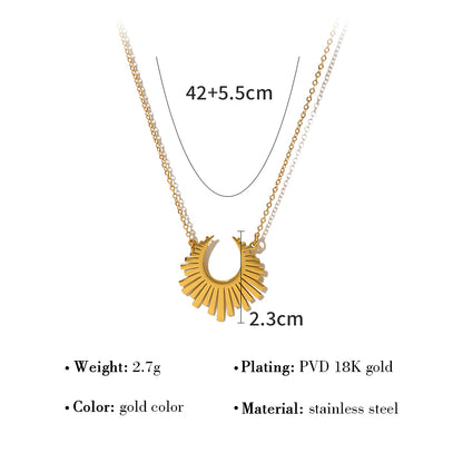 Ig Style Modern Style Geometric Stainless Steel Titanium Steel Plating 18k Gold Plated Pendant Necklace