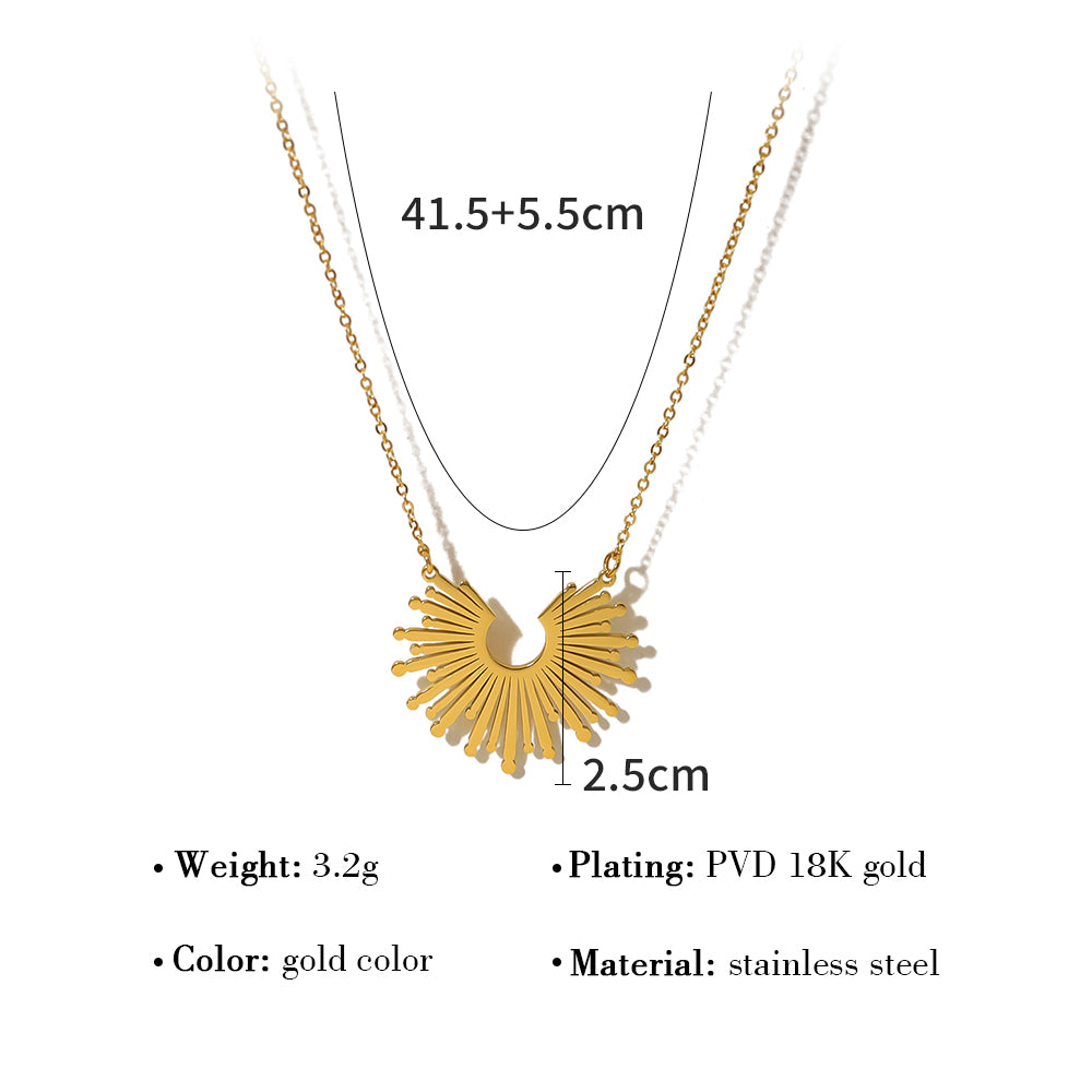 Ig Style Modern Style Geometric Stainless Steel Titanium Steel Plating 18k Gold Plated Pendant Necklace