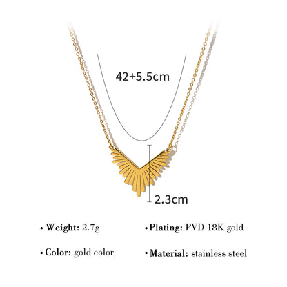 Ig Style Modern Style Geometric Stainless Steel Titanium Steel Plating 18k Gold Plated Pendant Necklace