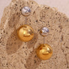 1 Pair Simple Style Classic Style Color Block Plating Stainless Steel 18k Gold Plated Ear Studs