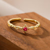 Simple Style Color Block Copper Plating Inlay Zircon 18k Gold Plated Open Rings