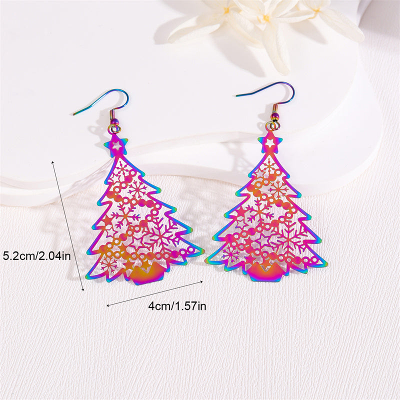 1 Pair Retro Simple Style Peacock Leaves Plating Stainless Steel 18k Gold Plated Drop Earrings