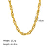 Wholesale Commute Waves Titanium Steel Plating Chain 18k Gold Plated Necklace