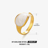 Simple Style Oval Stainless Steel Enamel Plating 18k Gold Plated Open Rings