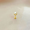 Simple Style Round Stainless Steel Plating Inlay Pearl Ear Studs 1 Piece