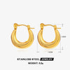 1 Pair Simple Style Round Plating Stainless Steel 18k Gold Plated Hoop Earrings