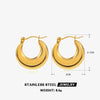 1 Pair Simple Style Round Plating Stainless Steel 18k Gold Plated Hoop Earrings