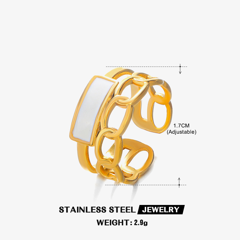 Ig Style Cross Stainless Steel Plating 18k Gold Plated Open Rings