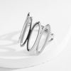 Retro Roman Style Hand Heart Shape Wings Stainless Steel Titanium Steel Plating Open Rings