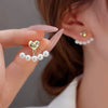 1 Pair Elegant Simple Style Streetwear Flower Bow Knot Plating Inlay Alloy Artificial Pearls Zircon Ear Studs