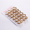 12 Pairs Casual Classic Style Geometric Plating Inlay Stainless Steel Rhinestones 18k Gold Plated Earrings