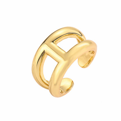 Casual Vintage Style Simple Style Geometric Copper Plating 18k Gold Plated Open Rings