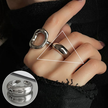 Hip-hop Streetwear Geometric Copper Open Ring